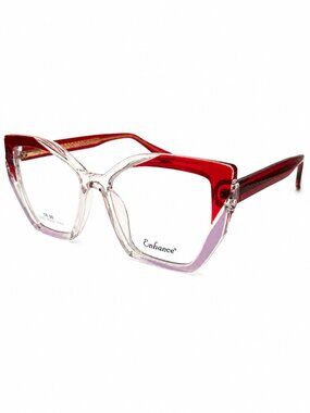 Enhance EN4488 Red Crystal 54-17-150 Eyeglass Frames